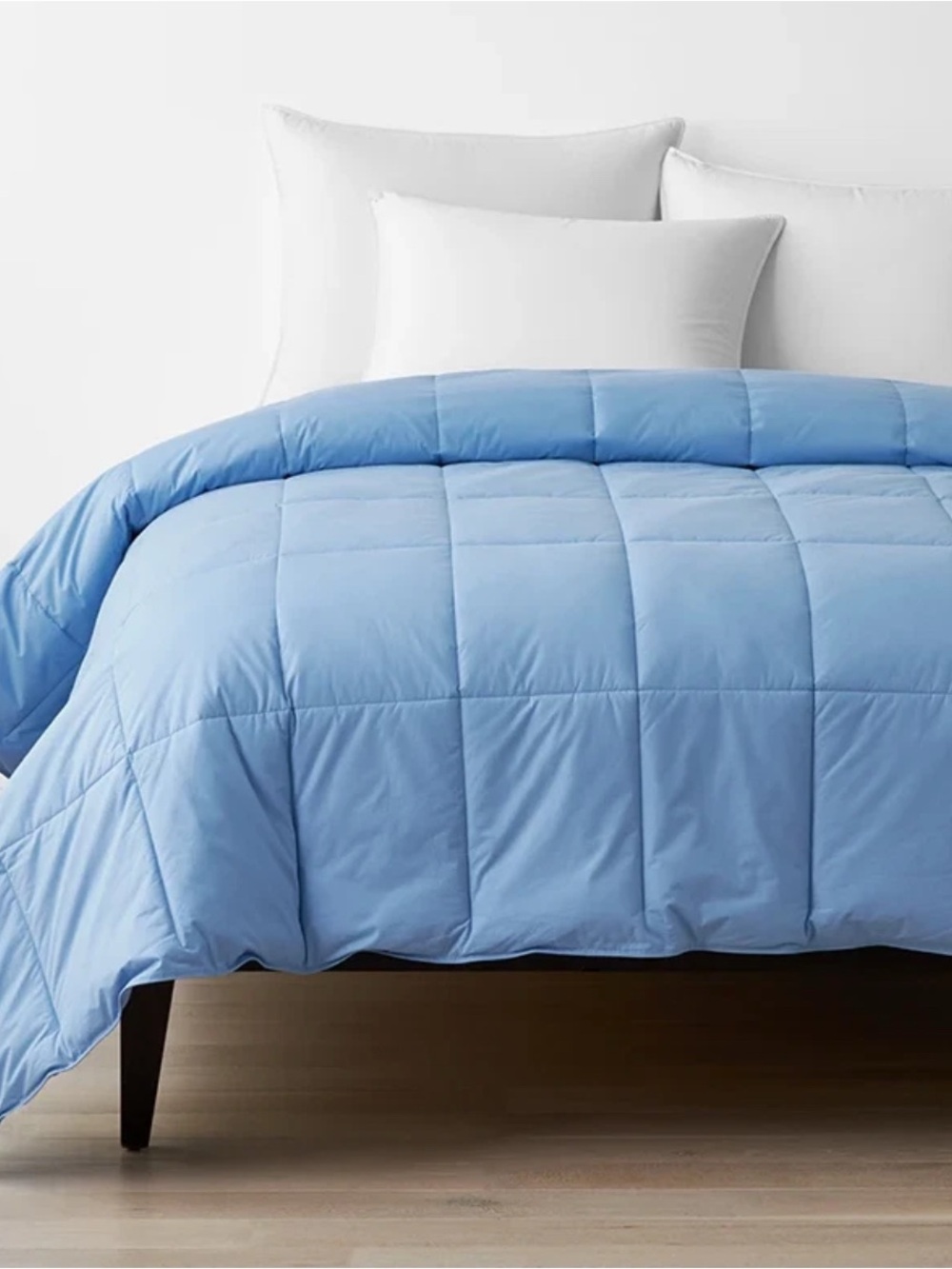 The Company Store Light Blue Box-Stitch Comforter Down Alternative